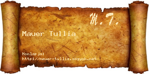 Mauer Tullia névjegykártya